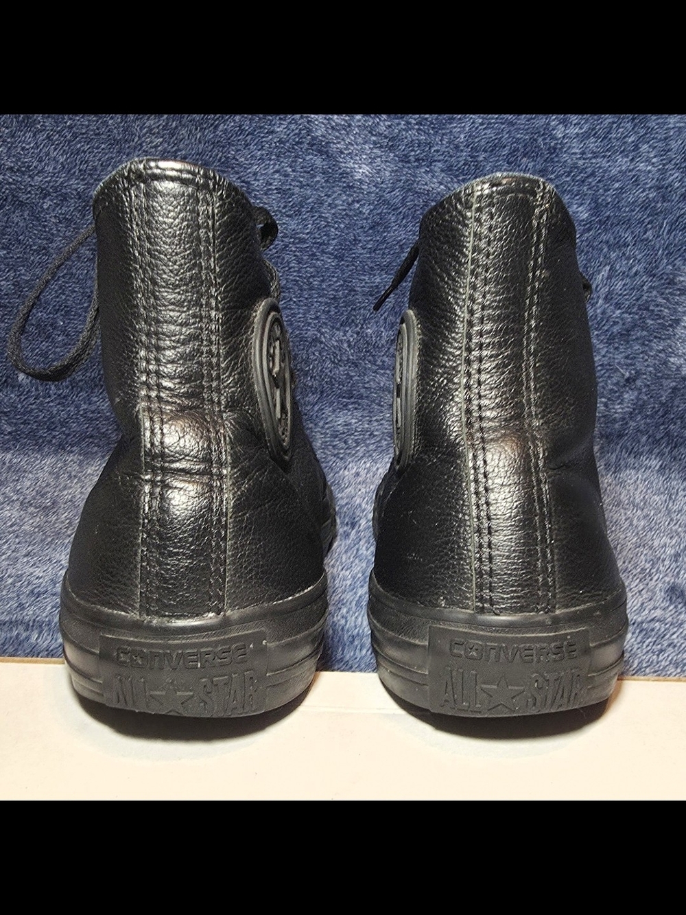 Converse Chuck Taylor All Star Leather High Tops (Black Monochrome) - Picture 4 of 7